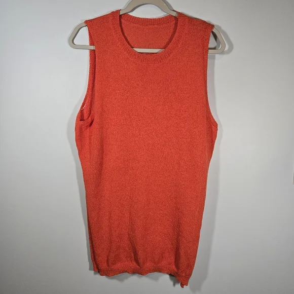 Orange Knit Shorts & Sleeveless Top Set Medium Viscose Summer Outfit‎ - Picture 2 of 16